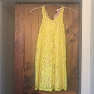 Yellow lace floral dress